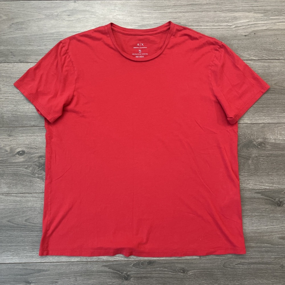Armani Exchange A/X Mens XL T Shirt Red Short Sleeve